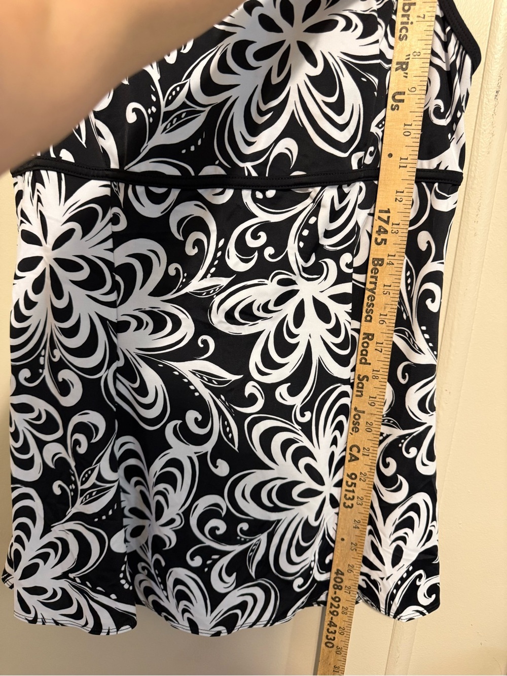 New Robby Len Colonial Paisley One Piece Tummy Shaper Swimdress size 14 - Picture 6 of 13